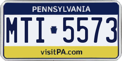 PA license plate MTI5573