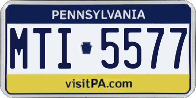 PA license plate MTI5577