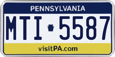 PA license plate MTI5587