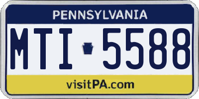 PA license plate MTI5588