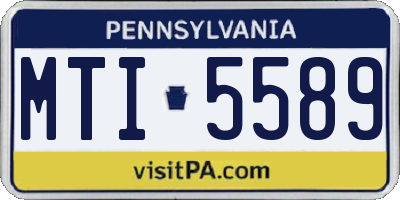 PA license plate MTI5589
