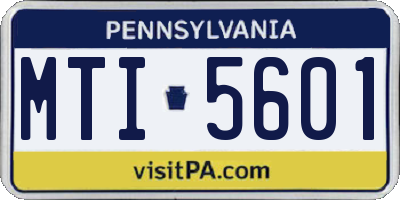 PA license plate MTI5601
