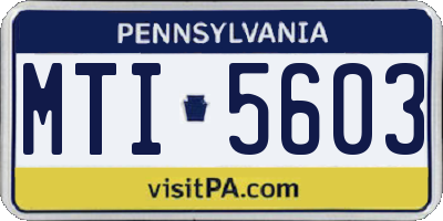 PA license plate MTI5603