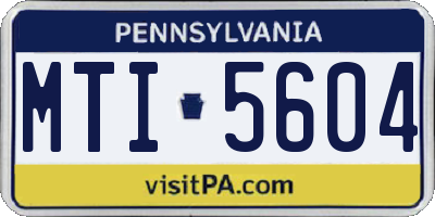 PA license plate MTI5604
