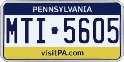 PA license plate MTI5605