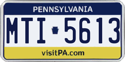 PA license plate MTI5613