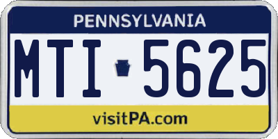 PA license plate MTI5625