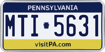 PA license plate MTI5631