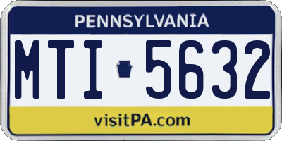 PA license plate MTI5632