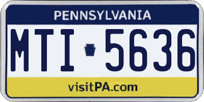 PA license plate MTI5636