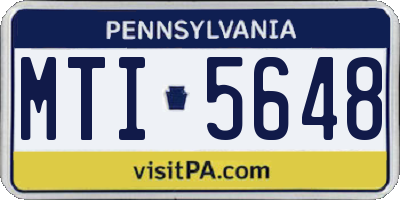 PA license plate MTI5648