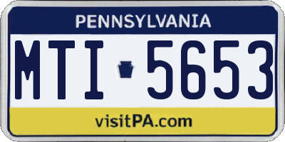 PA license plate MTI5653
