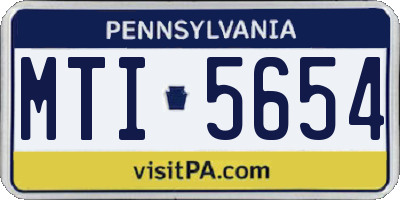 PA license plate MTI5654