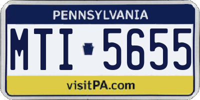 PA license plate MTI5655