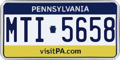 PA license plate MTI5658