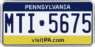 PA license plate MTI5675