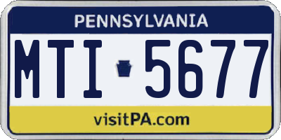 PA license plate MTI5677