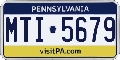 PA license plate MTI5679