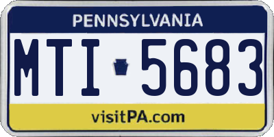 PA license plate MTI5683