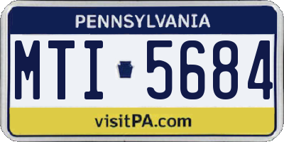 PA license plate MTI5684