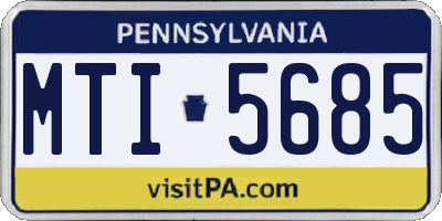 PA license plate MTI5685