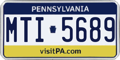 PA license plate MTI5689