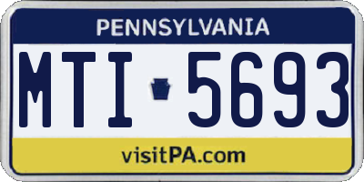 PA license plate MTI5693