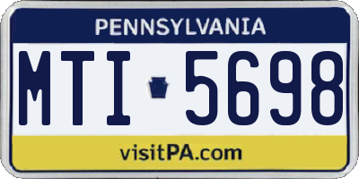 PA license plate MTI5698