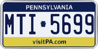 PA license plate MTI5699