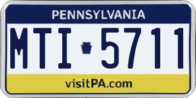 PA license plate MTI5711