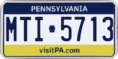 PA license plate MTI5713
