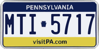 PA license plate MTI5717