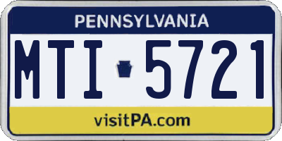 PA license plate MTI5721