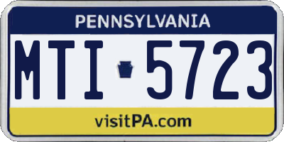 PA license plate MTI5723