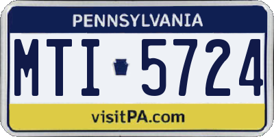 PA license plate MTI5724