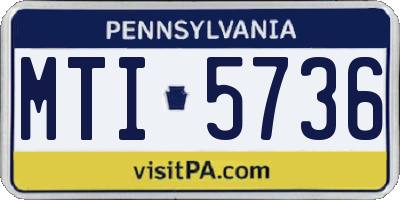 PA license plate MTI5736