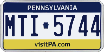 PA license plate MTI5744