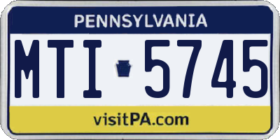 PA license plate MTI5745
