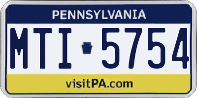 PA license plate MTI5754