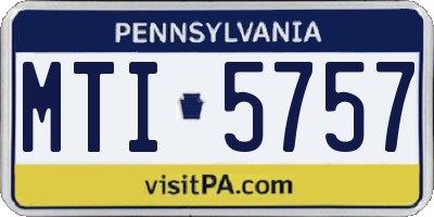 PA license plate MTI5757