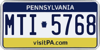 PA license plate MTI5768
