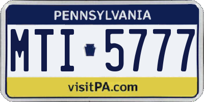 PA license plate MTI5777