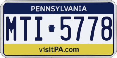 PA license plate MTI5778