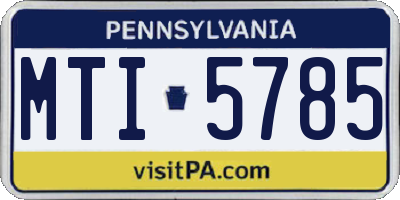 PA license plate MTI5785