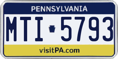 PA license plate MTI5793