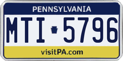 PA license plate MTI5796