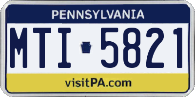 PA license plate MTI5821