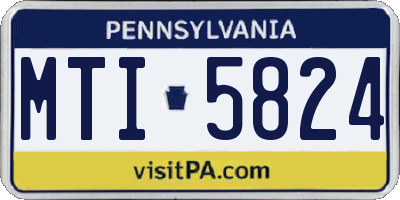 PA license plate MTI5824