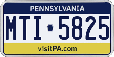 PA license plate MTI5825