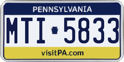 PA license plate MTI5833
